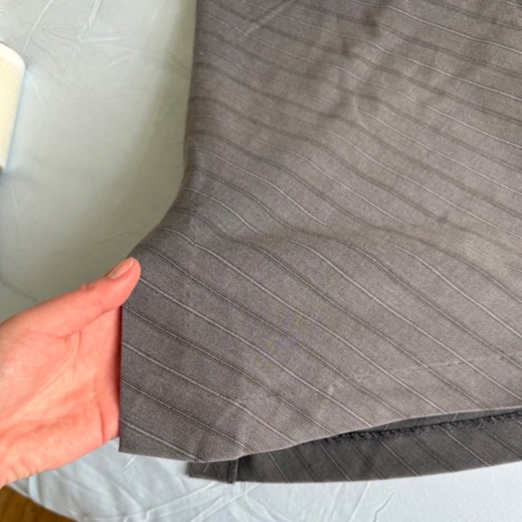 y2k striped shimmer business slit slip mini skirt - Picture 6 of 10